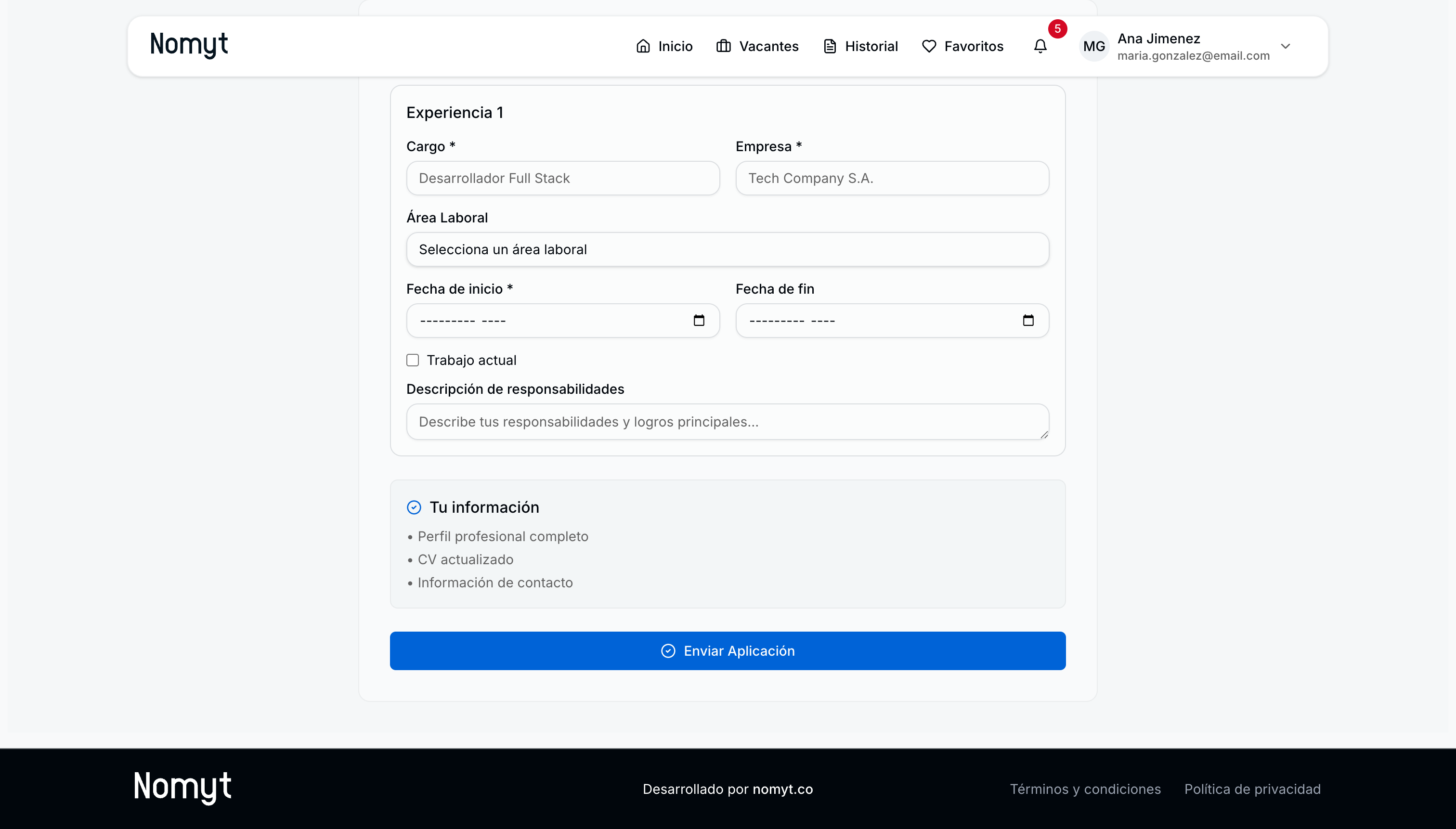 Preguntas personalizadas en formulario