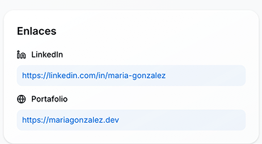 Links y redes profesionales